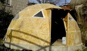 Sellado de juntas Domo geodésico de madera