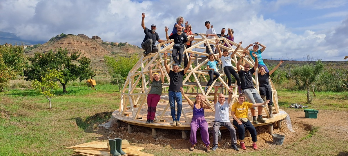 domo Bolea_52 Curso de domo geodesico de madera en Bolea