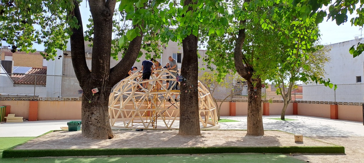 Curso de domo geodesico de madera en Pobla Llarga