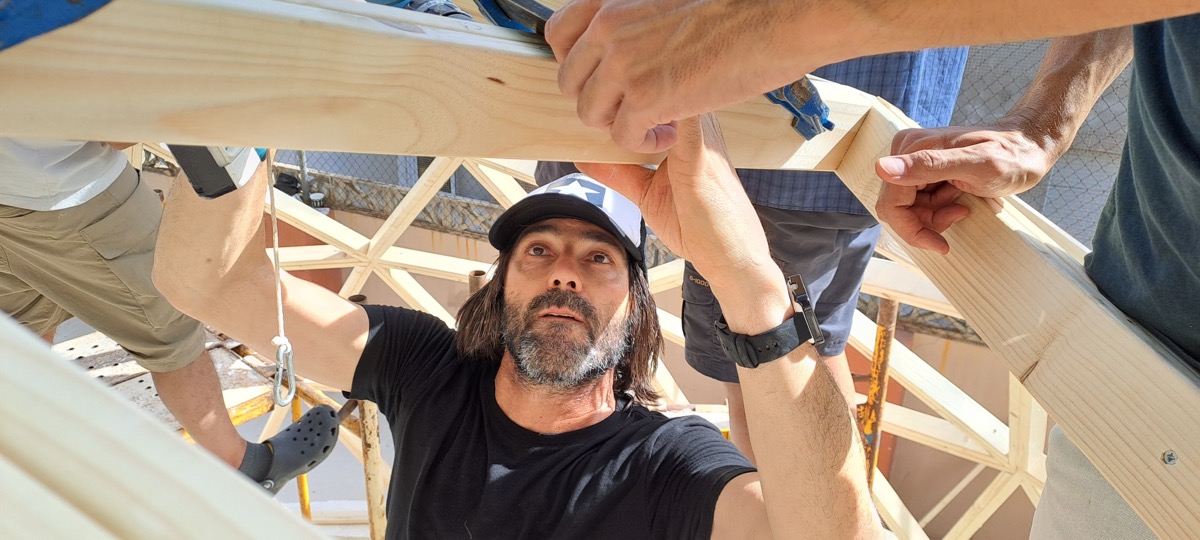 Curso de domo geodesico de madera en Pobla Llarga
