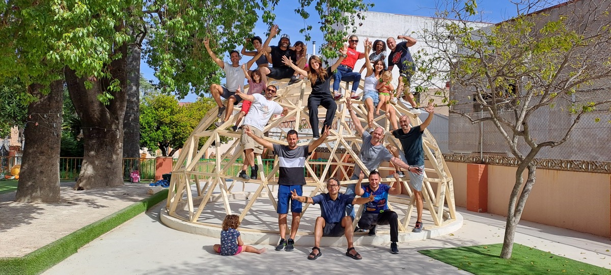Curso de domo geodesico de madera en Pobla Llarga