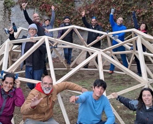 Curso de domo geodesico de madera Zarzalejo
